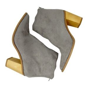 LASCANA Grey Ankle Wavy Edge Booties